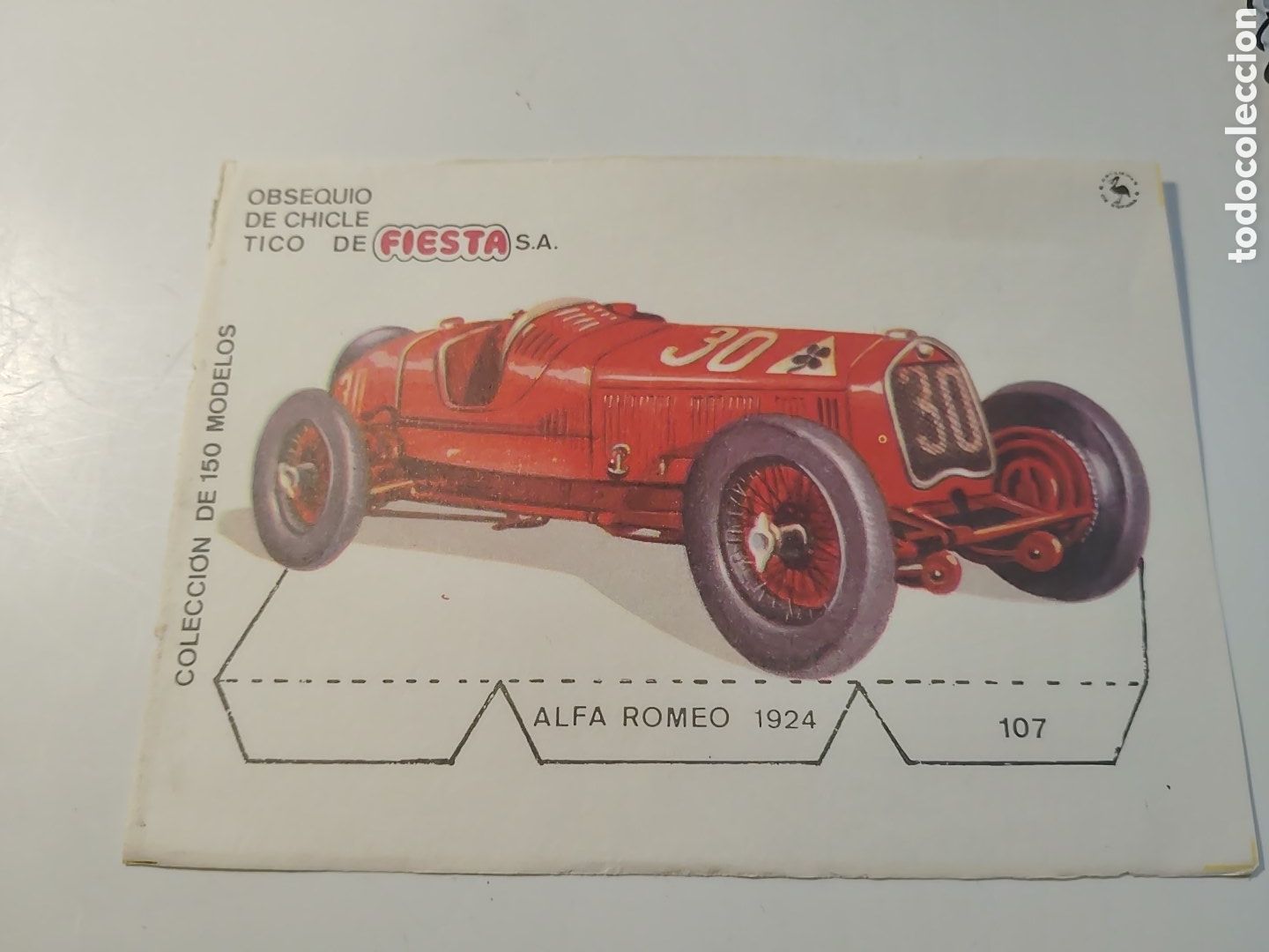 Colecionismo Cromos antigos: ALFA Romeo 1924. Obsequio de chicle Tico de Fiesta S.A.