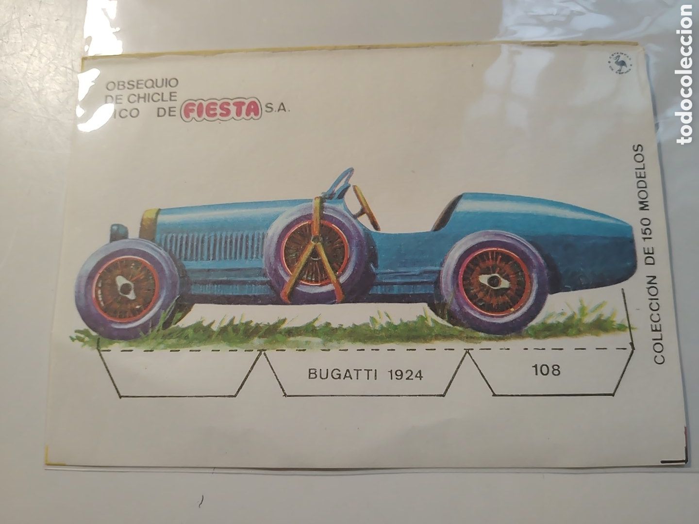 Colecionismo Cromos antigos: Bugatti 1924. Obsequio de chicle Tico de Fiesta S.A.