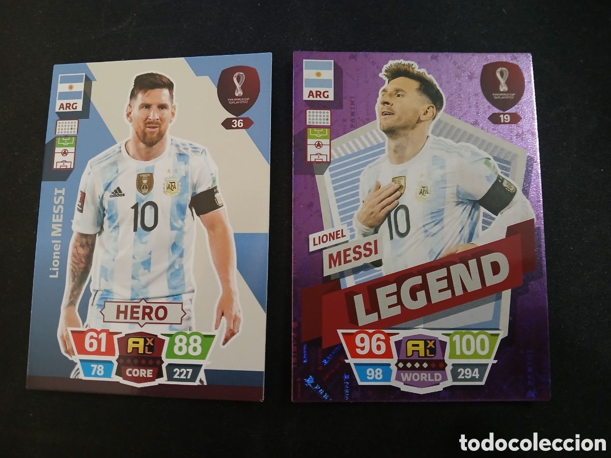 Sammeln alte Sammelbilder: Messi Legend + Hero Adrenalyn Mundial 2022
