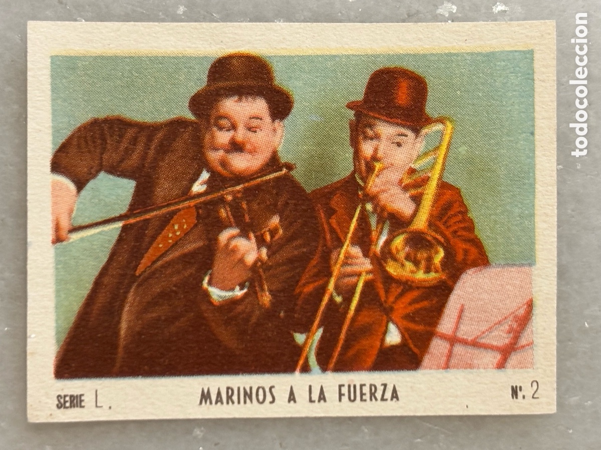 Colecionismo Cromos antigos: Cromo marinos a la fuerza, el gordo y el flaco St&aacute;n Laurel y Oliver Hardy &aacute;lbum CiFesa a&ntilde;os, 40