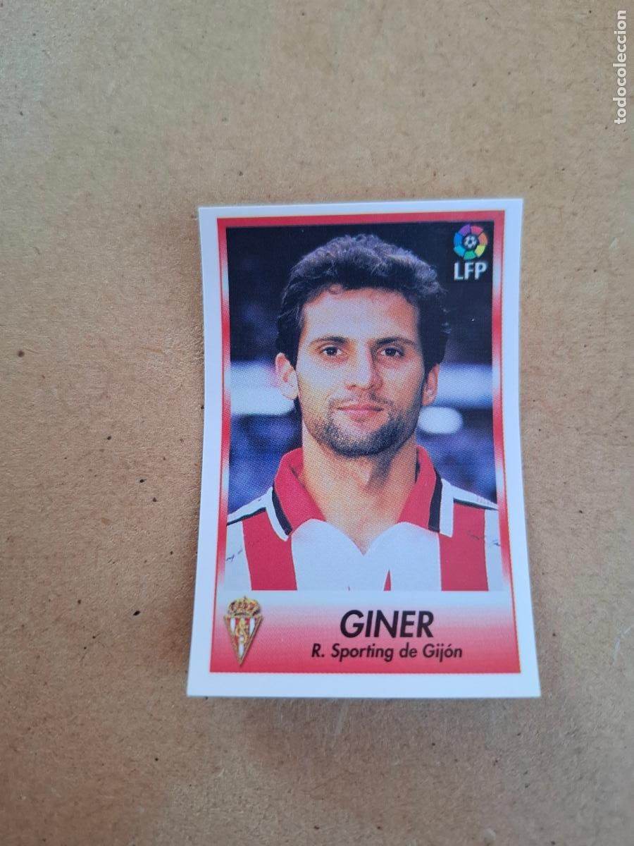 Collectable Antique Stickers: BOLLYCAO 96 97 1996 1997 - 107 GINER - REAL SPORTING ( TRASERA TE PRESENTA F&Uacute;TBOL ) NUNCA PEGADO