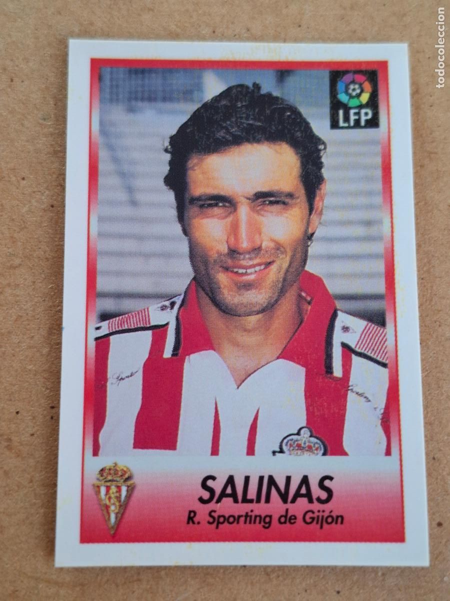 Collectable Antique Stickers: BOLLYCAO 96 97 1996 1997 - 117 JULIO SALINAS - REAL SPORTING ( TRASERA SIGUE LA LIGA ) NUNCA PEGADO