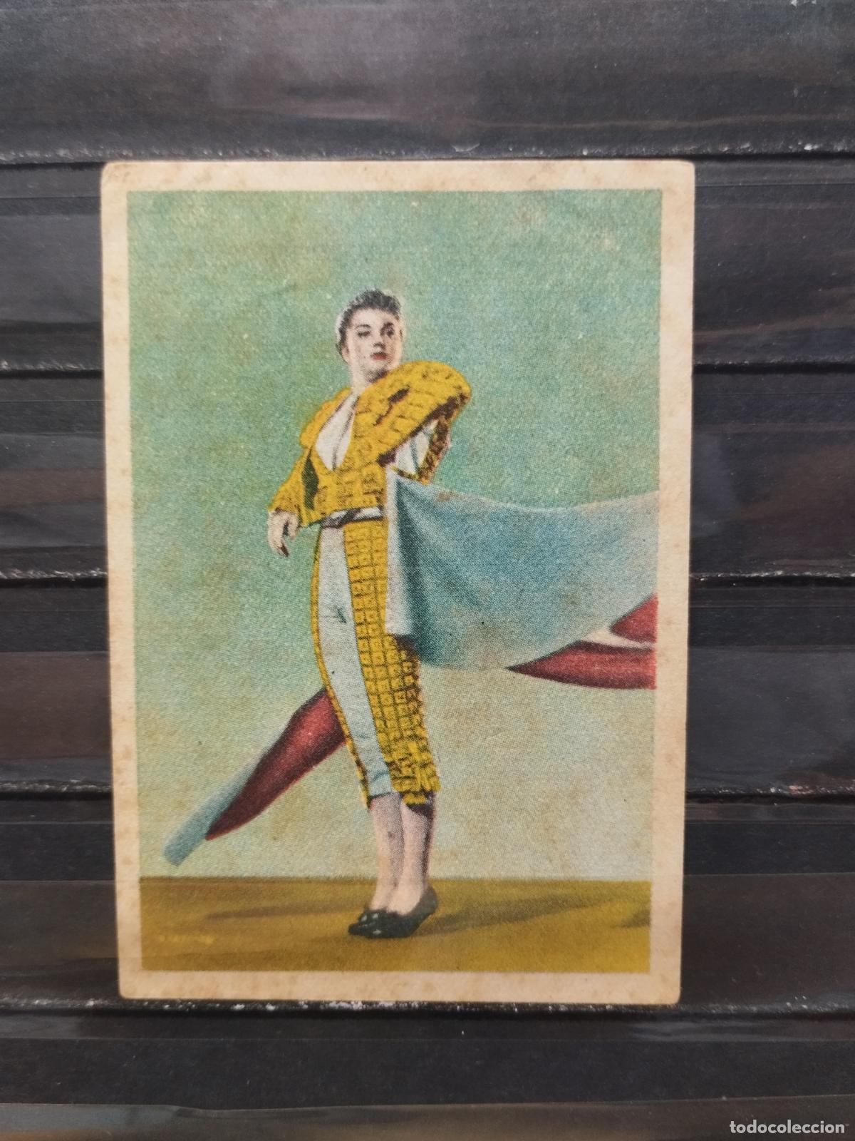 Collectable Antique Stickers: ANTIGUO CROMO DE CINE. ACTRIZ ESTHER WILLIAMS EN FIESTA BRAVA. TOREROS. N&ordm; 19.