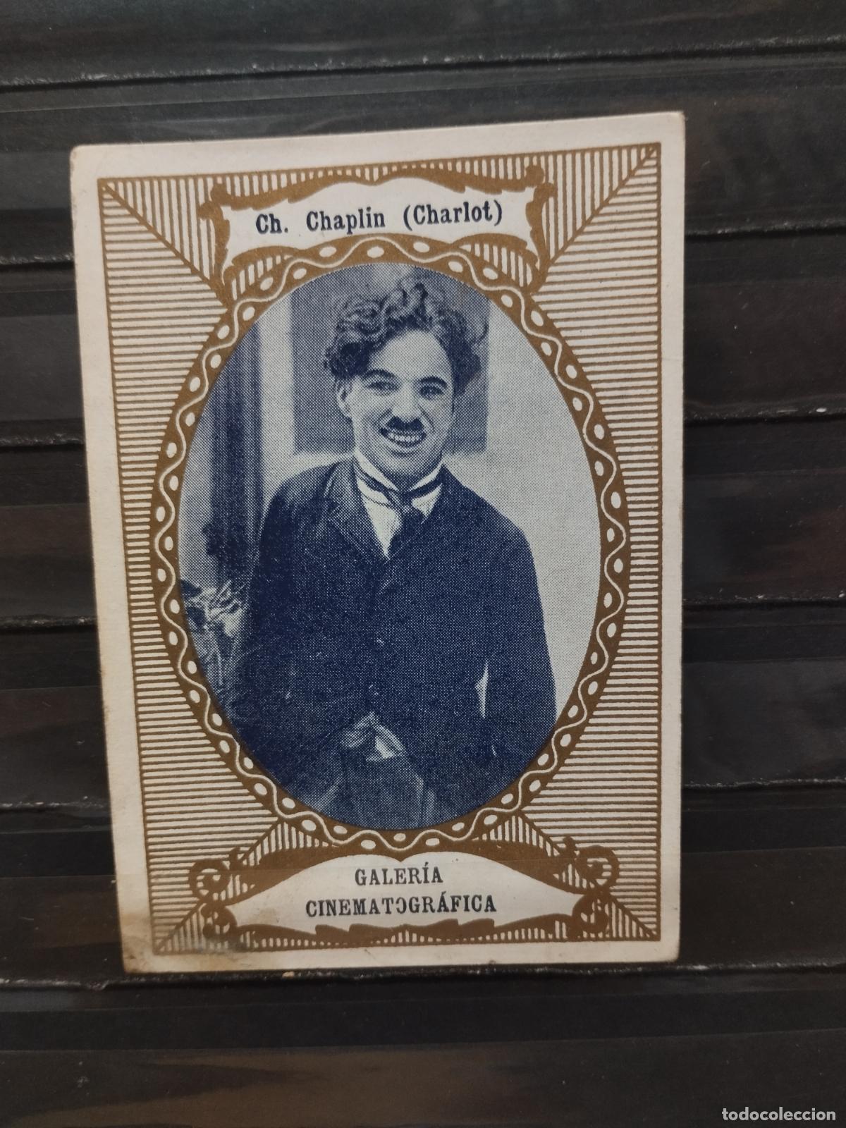 Collectable Antique Stickers: CHOCOLATES GUILLEN. CINE. ACTORES. GALERIA CINEMATOGRAFICA. SERIE A N&ordm; 13. CHARLES CHAPLIN