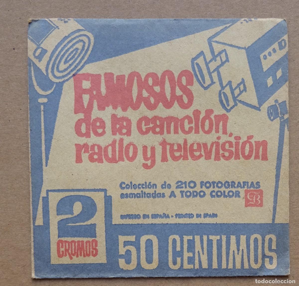 Collezionismo Figurine antiche: SOBRE DE CROMOS FAMOSOS DE LA CANCION RADIO Y TELEVISION SIN ABRIR ED.BRUGUERA