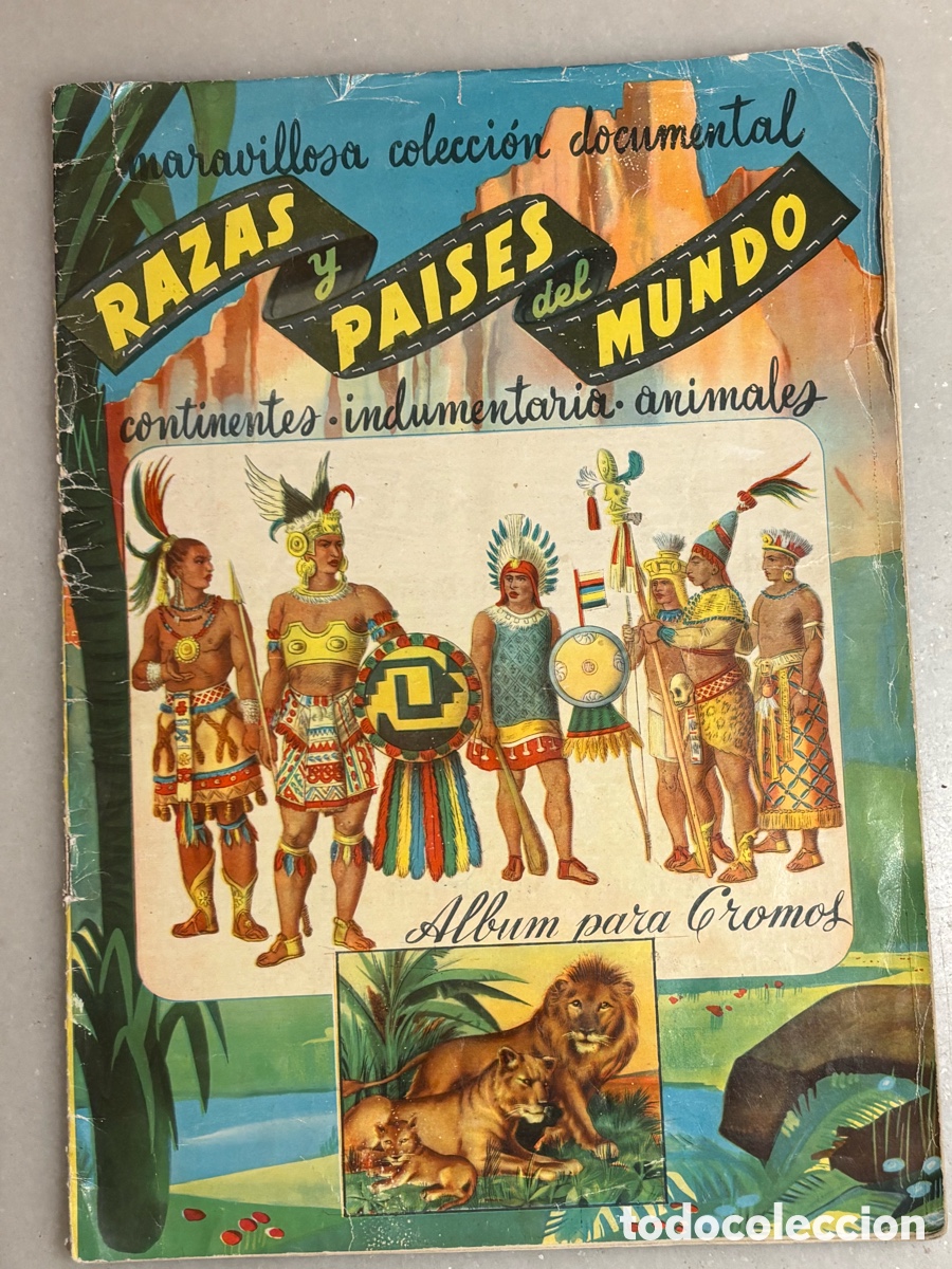 Colecionismo Cromos antigos: &Aacute;lbum Cromos, razas y pa&iacute;ses del mundo, chocolates Nieto, incompleto