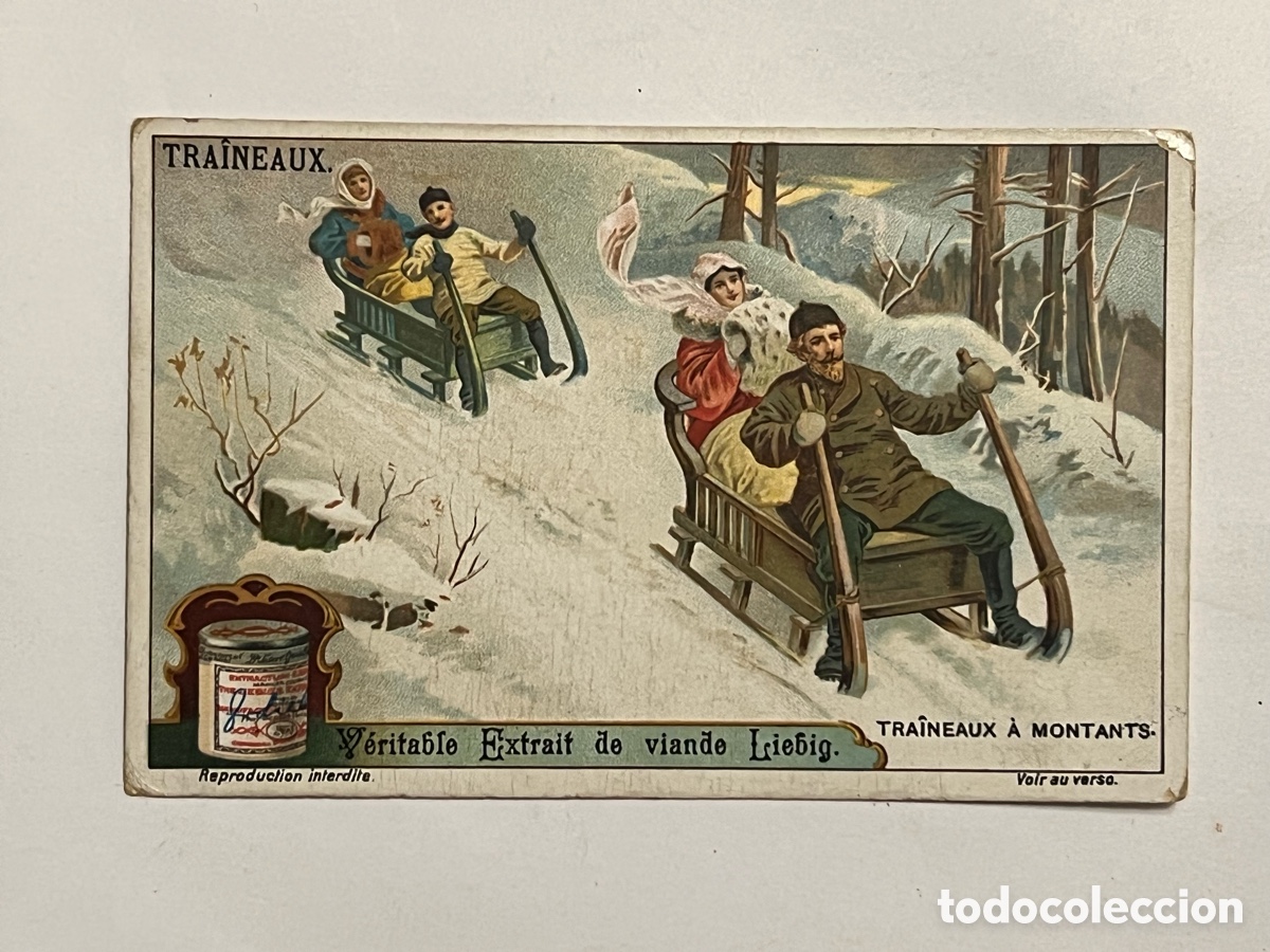 Colecionismo Cromos antigos: TRINEOS. CROMO. VERITABLE EXTRAIT DE VIANDE LIEBIG. COMPAGNIE LIEBIG. Francia (h.1900?)