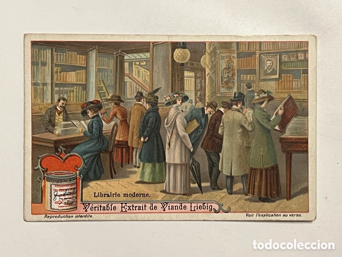 Collezionismo Figurine antiche: LIBRER&Iacute;A MODERNA CROMO. VERITABLE EXTRAIT DE VIANDE LIEBIG. COMPAGNIE LIEBIG. Francia (h.1900?)