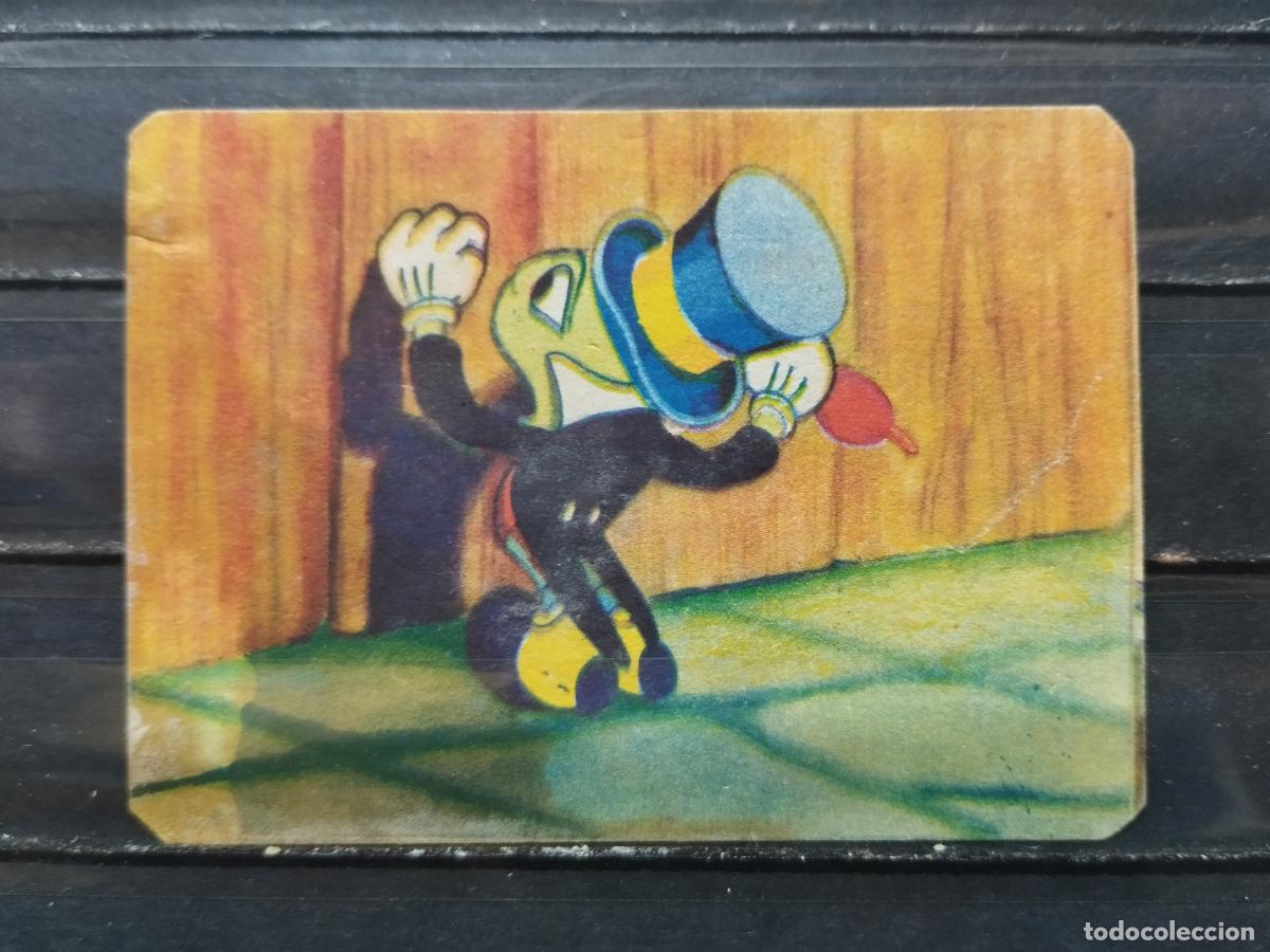 Colecionismo Cromos antigos: CROMOS ANTIGUOS. WALT DISNEY. CINE. PINOCHO N&ordm; 176. PEPE GRILLO. MANCHA EN REVERSO.