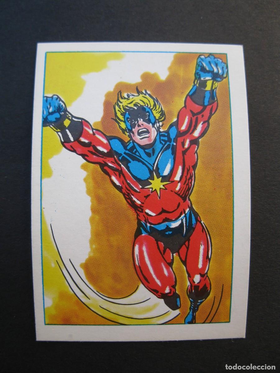 Coleccionismo cromos antiguos: SUPERHEROES - CROMO N&ordm; 15 - CAPIT&Aacute;N MARVEL - EDITORIAL FHER - MARVEL - NUNCA PEGADO.