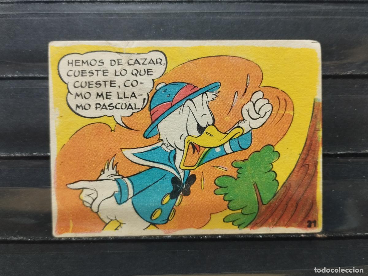 Colecionismo Cromos antigos: CHOCOLATE LLOVERAS. CINE. WALT DISNEY. EL PATO DONALD VA DE CAZA. N&ordm; 21.