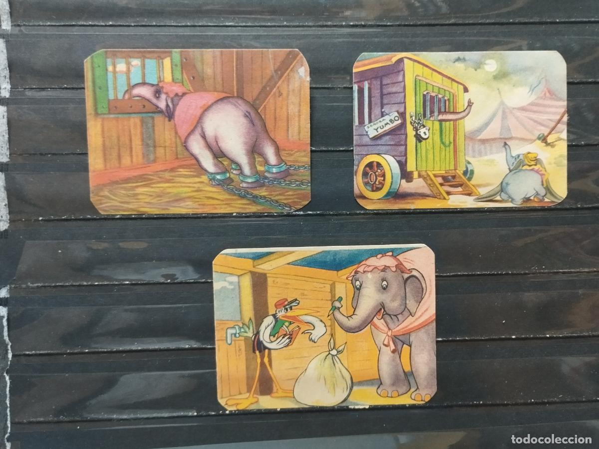 Collectionnisme Cartes &agrave; collectionner anciennes: CROMOS ANTIGUOS. DUMBO. WALT DISNEY. CINE. CONJUNTO DE 3 CROMOS. VER FOTOS.