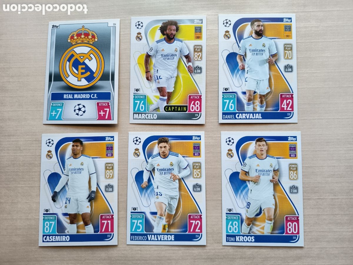 Coleccionismo cromos antiguos: LOTE 12 CROMOS CARDS DIFERENTES CHAMPIONS LEAGUE REAL MADRID MATCH ATTAX TOPPS 2021-22 2021 2022