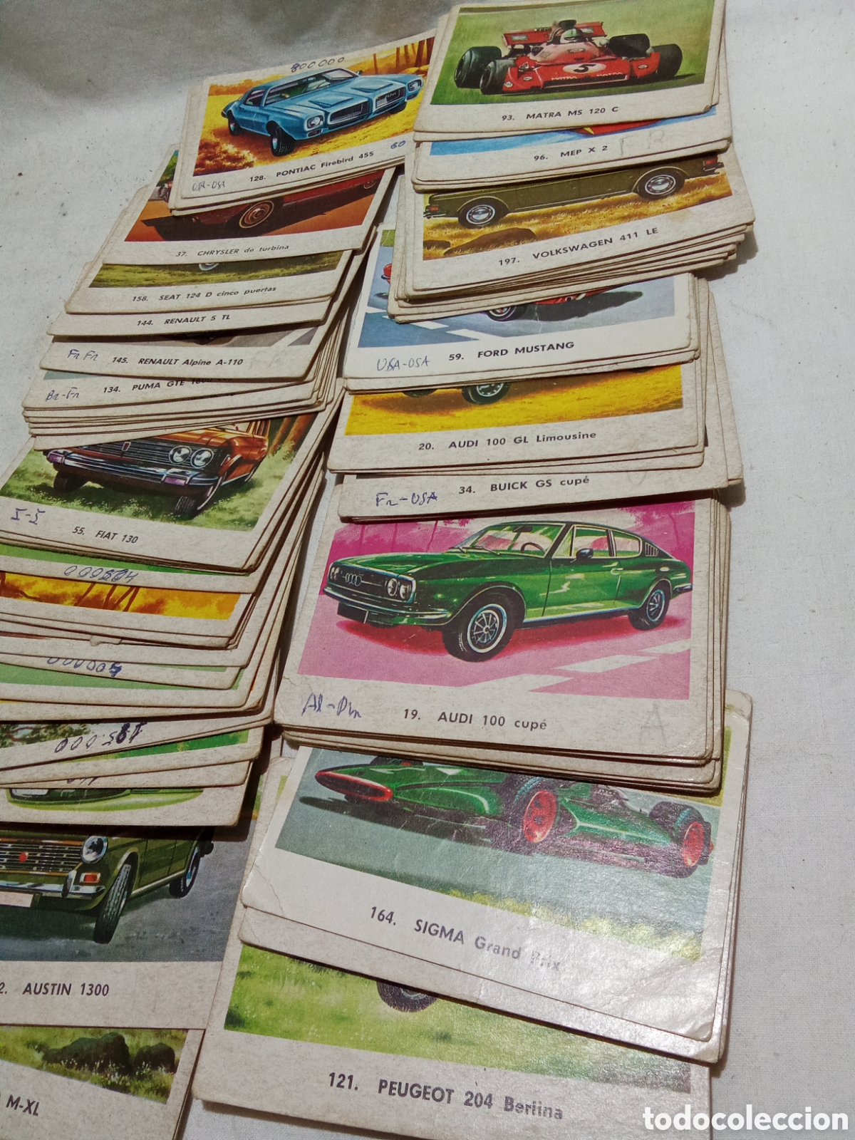 Sammeln alte Sammelbilder: 70 CROMOS DE COCHES, MAGA, 1972 ALGUNOS CON ANOTACIONES EN BOLIGRAFO SIN PEGAR