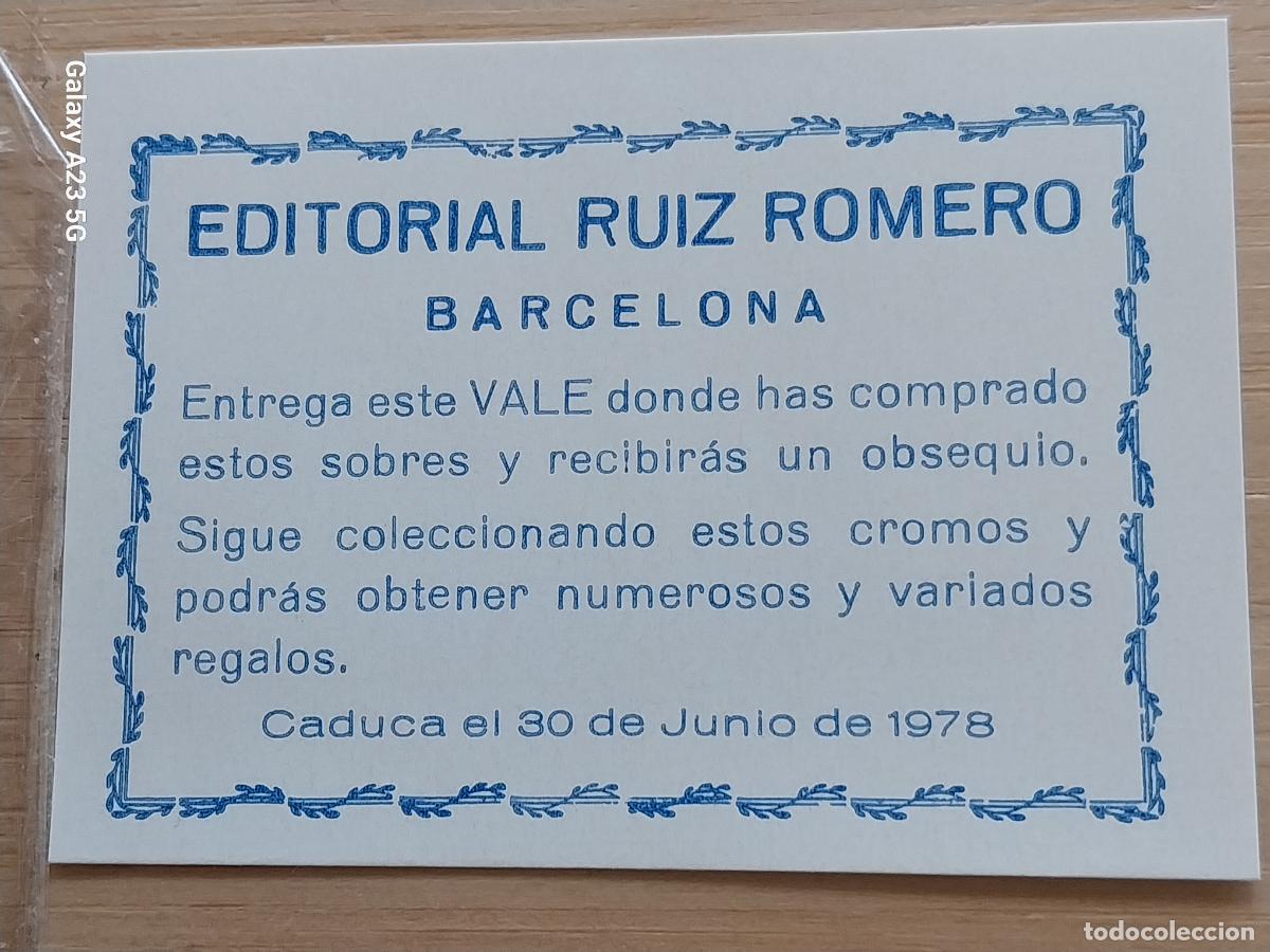 Coleccionismo cromos antiguos: VALE 1978 EDITORIAL RUIZ ROMERO REGALO OBSEQUIO ORIGINAL ........... MBE 7X5CMS ORIGINAL DE EPOCA