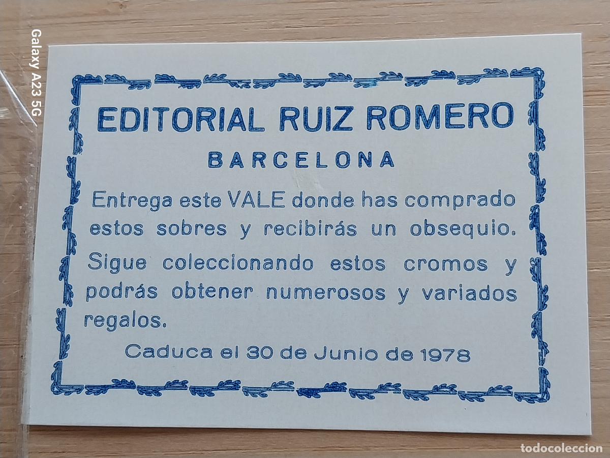 Coleccionismo cromos antiguos: VALE 1978 EDITORIAL RUIZ ROMERO REGALO OBSEQUIO ORIGINAL ... MBE 7X5CMS ORIGINAL DE EPOCA