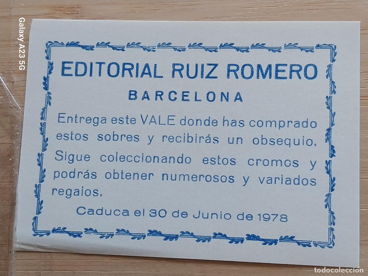 Coleccionismo cromos antiguos: VALE 1978 EDITORIAL RUIZ ROMERO REGALO OBSEQUIO ORIGINAL -- MBE 7X5CMS ORIGINAL DE EPOCA