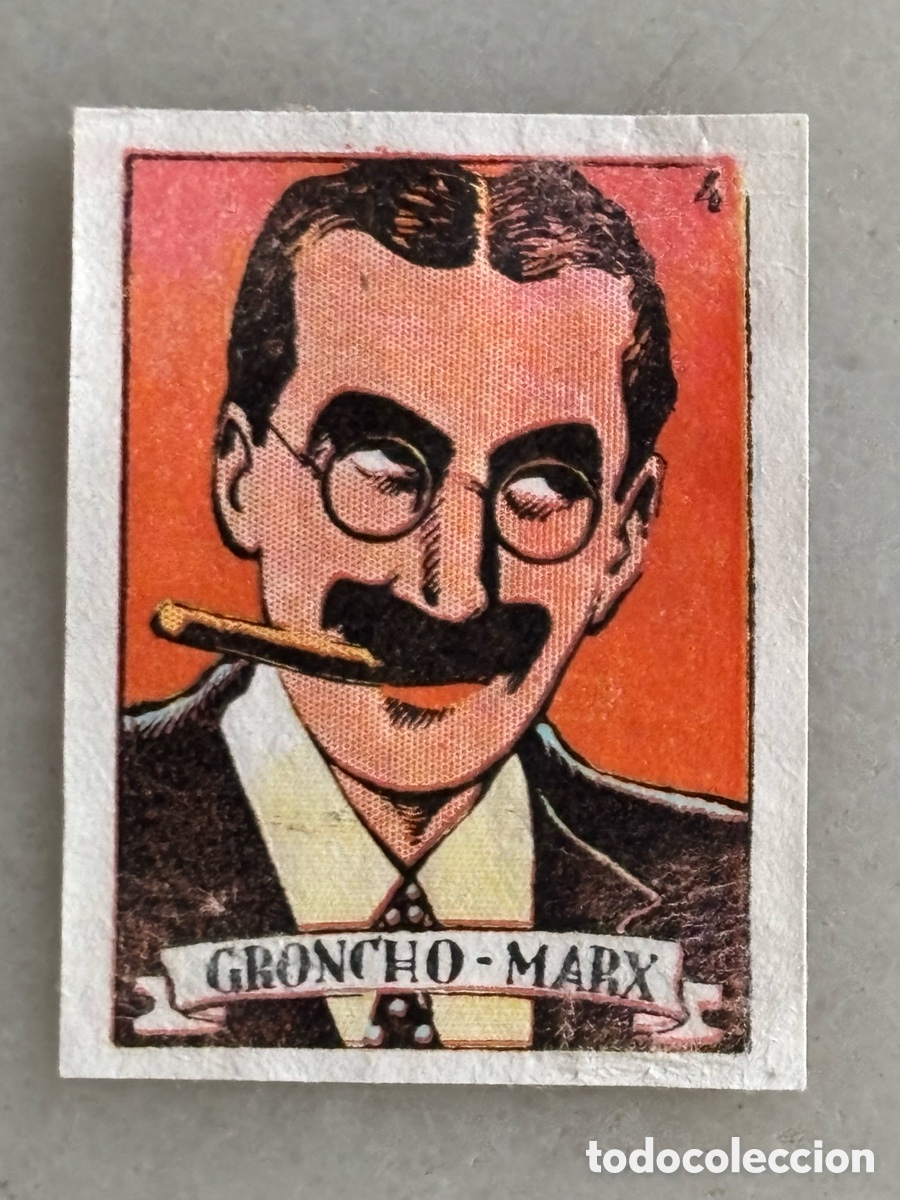 Collectable Antique Stickers: Cromo Groucho Marx, &aacute;lbum cultura el gato negro 1939