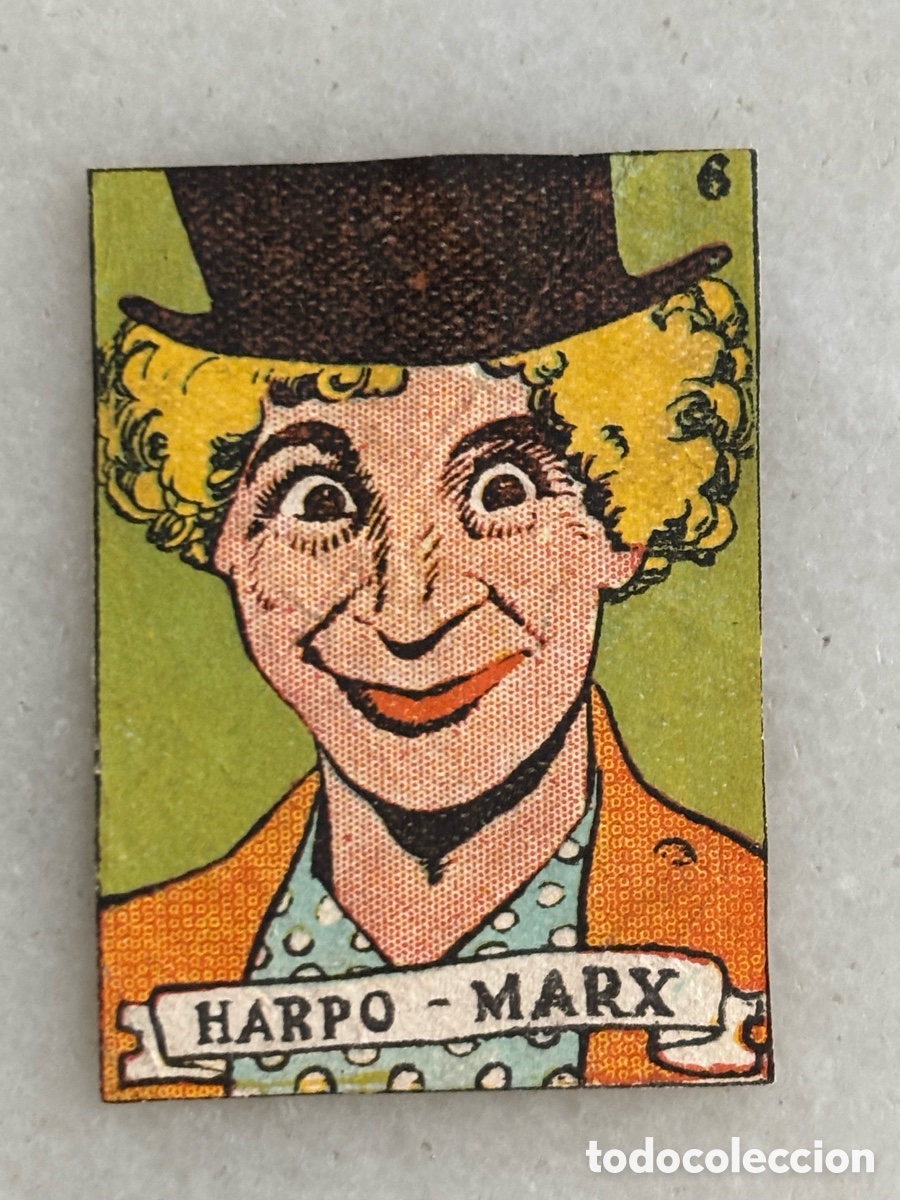 Colecionismo Cromos antigos: Cromo Harpo Marx, &aacute;lbum cultura. El gato negro, 1939.