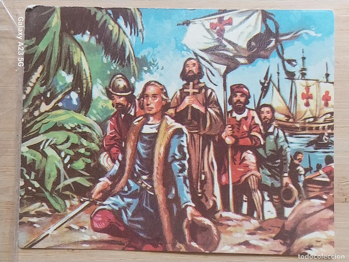 Coleccionismo cromos antiguos: A&Ntilde;O 1974 HISTORIA DE ESPA&Ntilde;A ED FERRE OLSINA CROMO 77 COLON SIN PEGAR NUNCA 9.4X7.2CM ORIGINAL