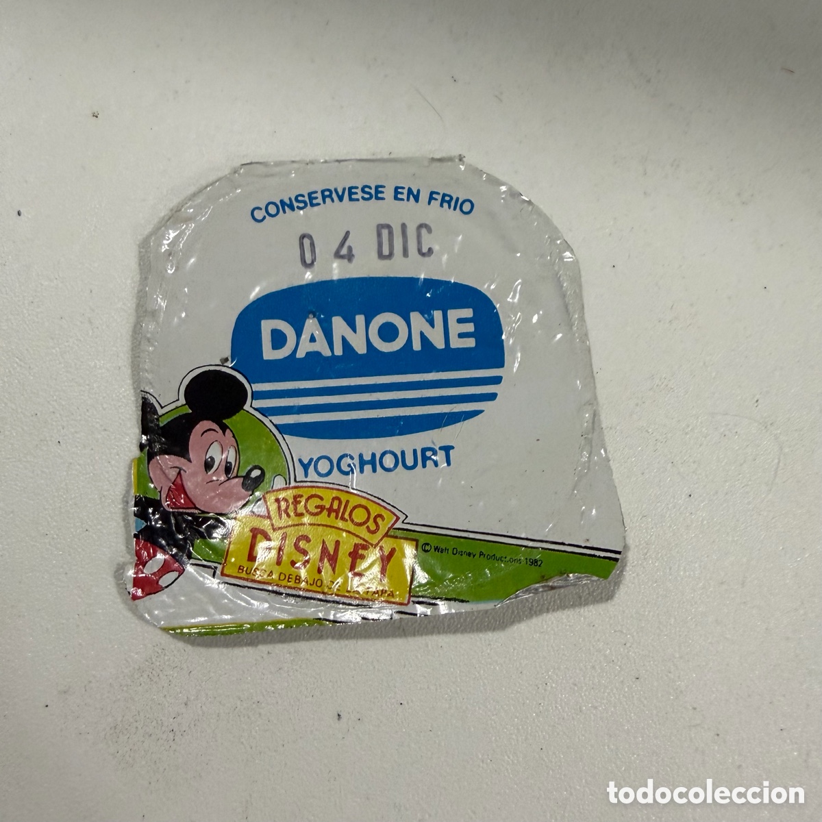 Coleccionismo cromos antiguos: tapa yogur danone mickey mouse regalos disney 1982 publicidad antigua original yogurt