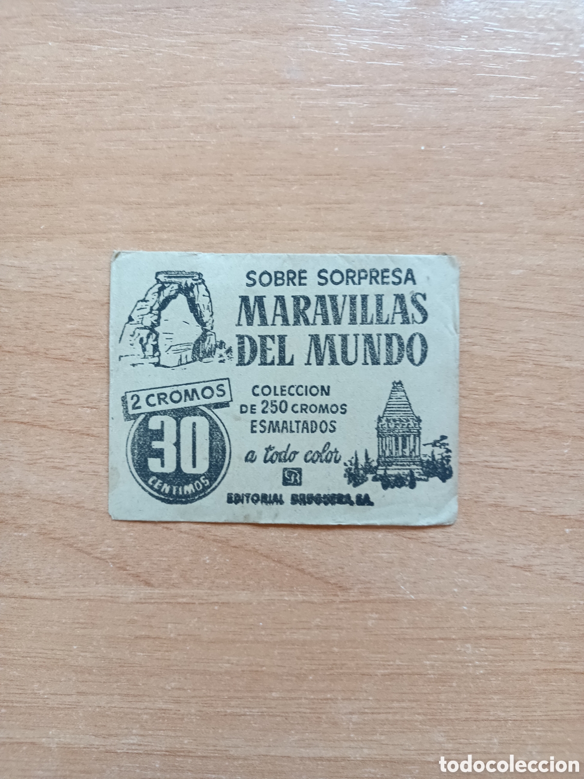 Collectable Antique Stickers: Sobre sin abrir MARAVILLAS DEL MUNDO Ed. Bruguera