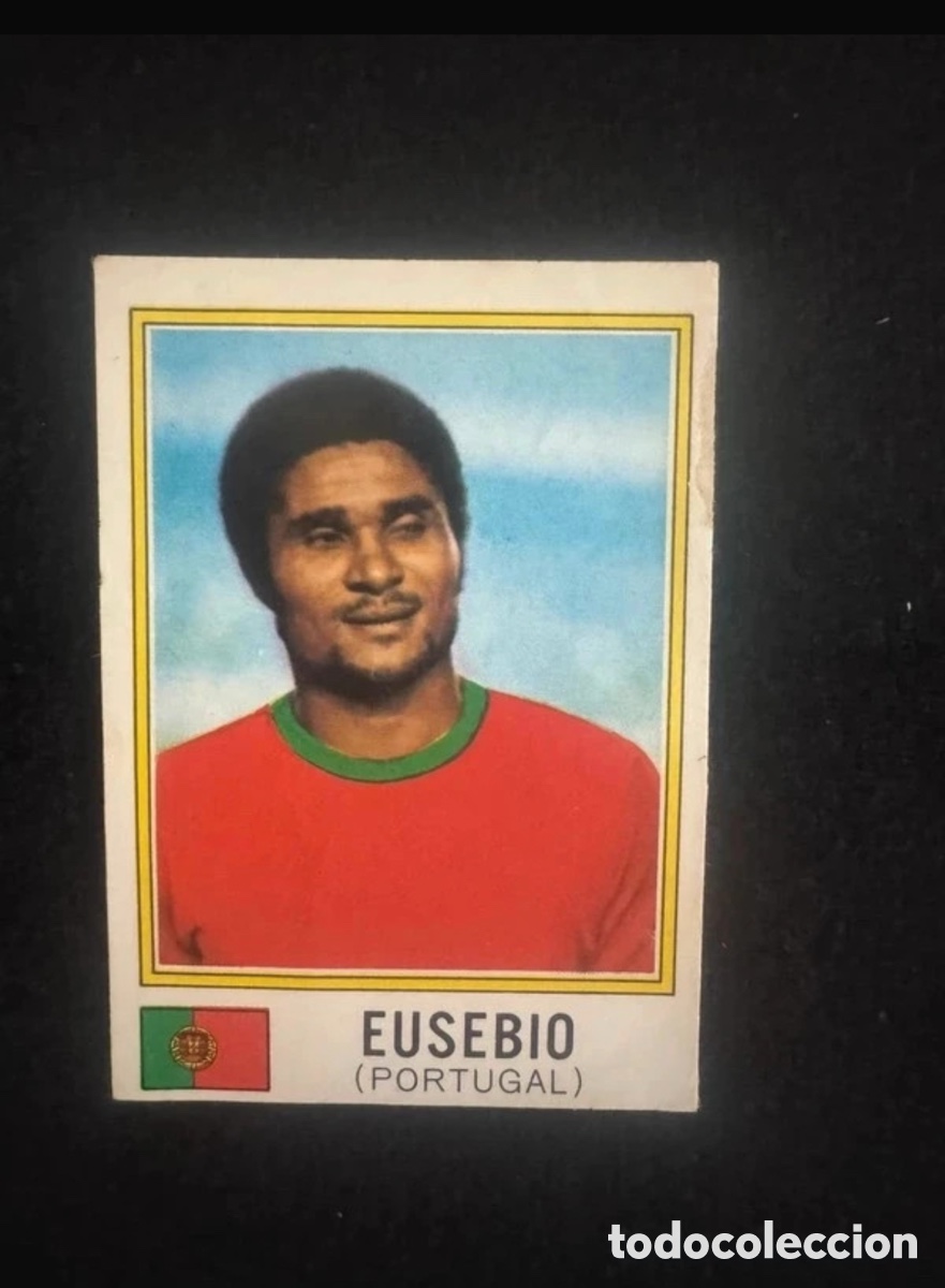 Coleccionismo cromos antiguos: Eusebio - Panini World cup Munchen 1974 - Foto 1
