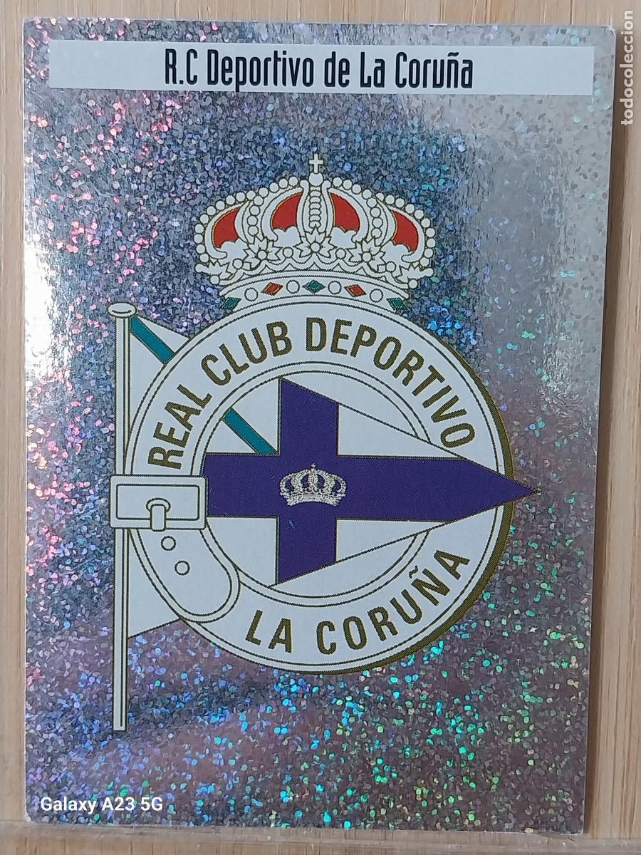 Collectionnisme Cartes &agrave; collectionner anciennes: CORU&Ntilde;A ESCUDO BRILLANTE * PANINI EQUIPOS DE EUROPA 97 98 CROMO LETRA H SIN PEGAR NUNCA A&Ntilde;O 1997