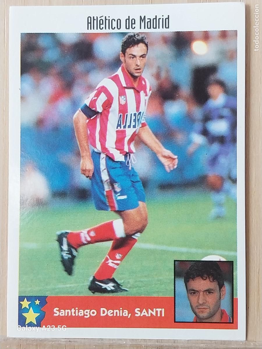 Coleccionismo cromos antiguos: SANTI DENIA ATLETICO MADRID PANINI EQUIPOS EUROPA 97 98 CROMO 15 SIN PEGAR NUNCA A&Ntilde;O 1997