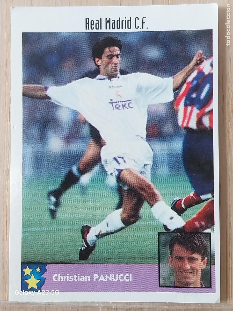Coleccionismo cromos antiguos: PANUCCI REAL MADRID PANINI EQUIPOS EUROPA 97 98 CROMO 218 SIN PEGAR NUNCA A&Ntilde;O 1997