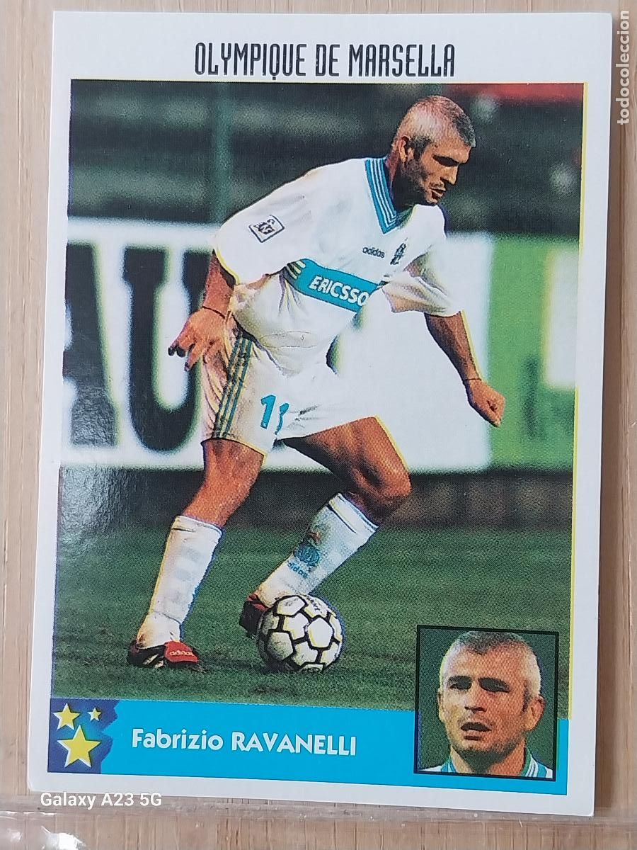 Colecionismo Cromos antigos: RAVALELLI OLIMPIQUE MARSELLA PANINI EQUIPOS EUROPA 97 98 CROMO 281 SIN PEGAR NUNCA A&Ntilde;O 1997