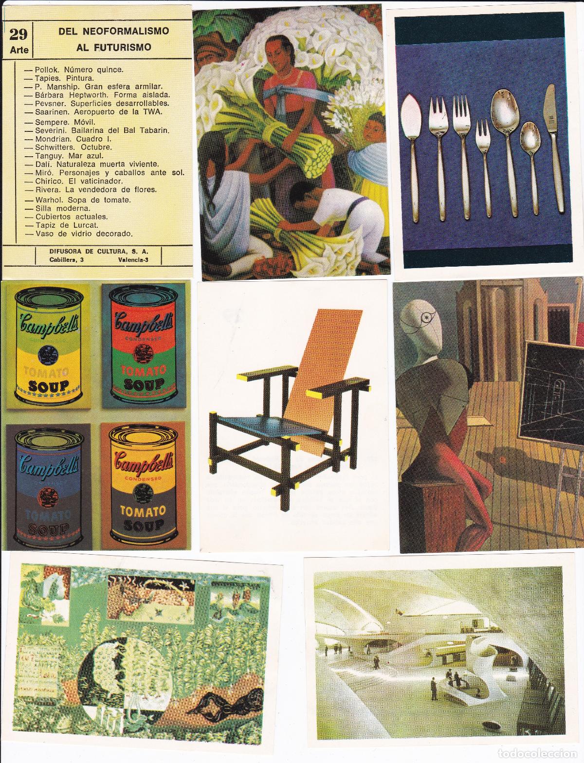 Colecionismo Cromos antigos: Lote de cromos. Colecci&oacute;n Arte. Serie 29. Editorial Difusora de Cultura S.A. Cromos nuevos.