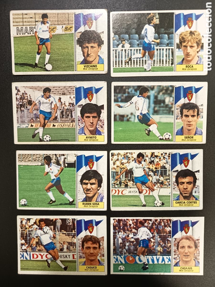 Coleccionismo cromos antiguos: 8 Cromos diferentes sin pegar REAL ZARAGOZA Ediciones Este 86-87 1986 1987 1986-87