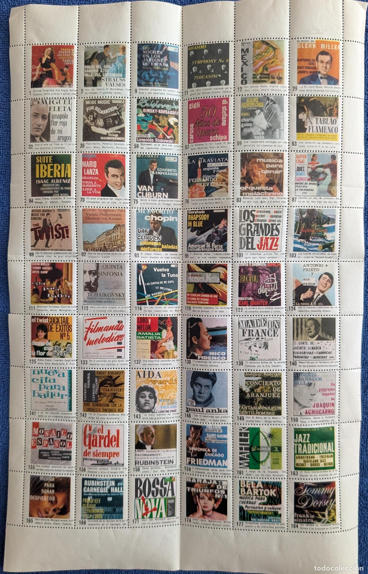 Coleccionismo cromos antiguos: L&aacute;mina con 45 cromos / sellos de publicidad