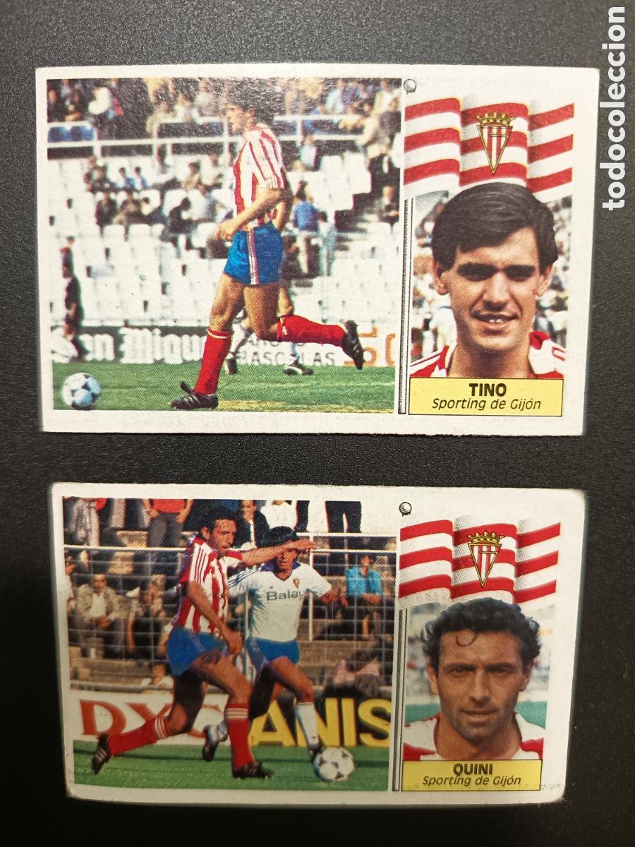 Coleccionismo cromos antiguos: 2 Cromos diferentes sin pegar REAL SPORTING DE GIJ&Oacute;N Ediciones Este 86-87 1986 1987 1986-87