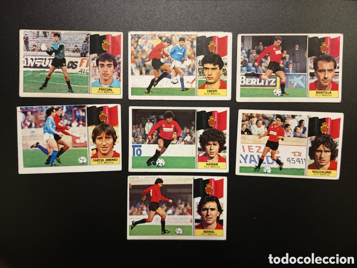 Coleccionismo cromos antiguos: 7 Cromos diferentes sin pegar R.C.D. MALLORCA Ediciones Este 86-87 1986 1987 1986-87