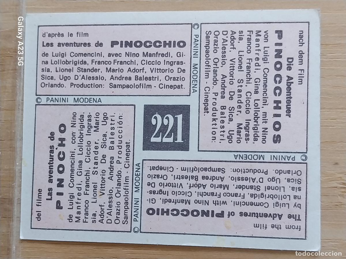 Coleccionismo cromos antiguos: PINOCHO PINOCCIO PANINI CROMO 221 .. A&Ntilde;O 1972 SIN PEGAR NUNCA ORIGINAL