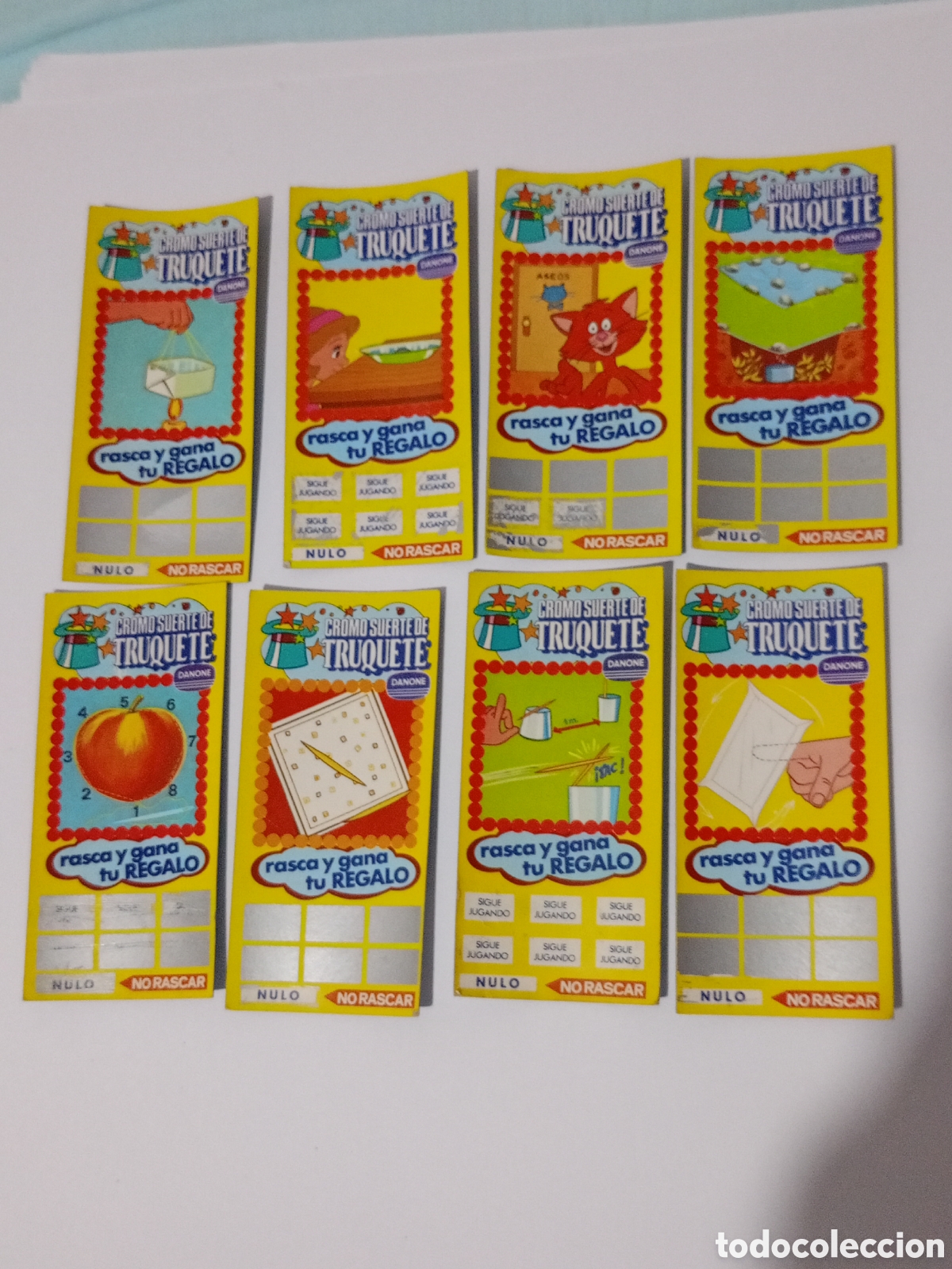 Sammeln alte Sammelbilder: Lote de 8 cromos suerte de truquete Danone magia vintage a&ntilde;os 80