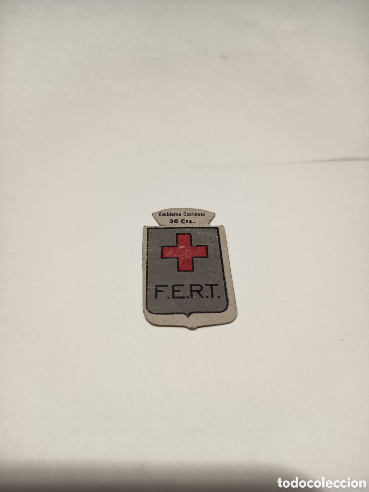 Colecionismo Cromos antigos: Emblema corriente 30 cts auxilio social Falange BLANES