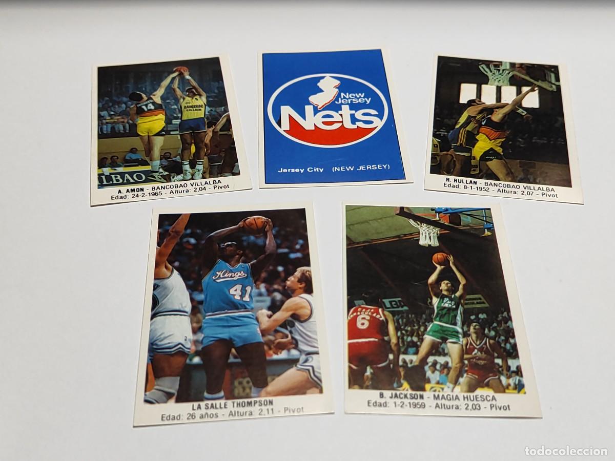 Coleccionismo cromos antiguos: Lote 5 cromos BALONCESTO CONVERSE: A.Amon 3 R Rullan 7 La Salle Thompson 143 B Jackson 82 JERSEY C.