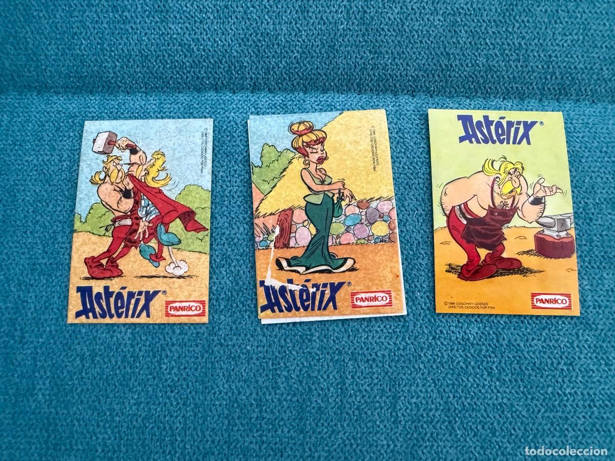 Coleccionismo cromos antiguos: 3 cromos Ast&eacute;rix & Ob&eacute;lix de Panrico