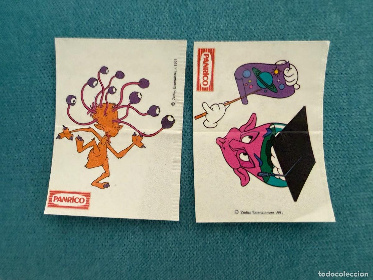 Colecionismo Cromos antigos: 2 cromos super-adhesivos de Panrico - Widget