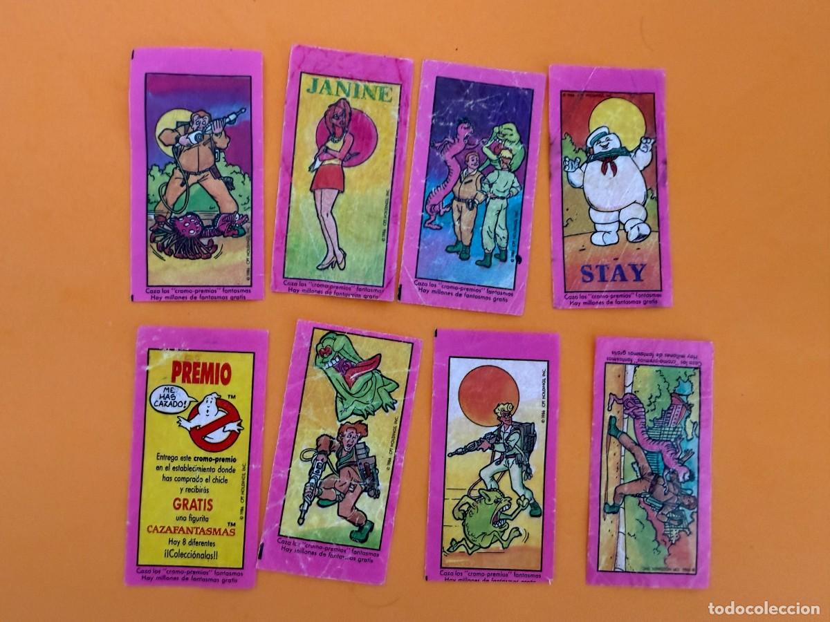 Coleccionismo cromos antiguos: Cazafantasmas chicle Dunkin - 8 cromos con premio