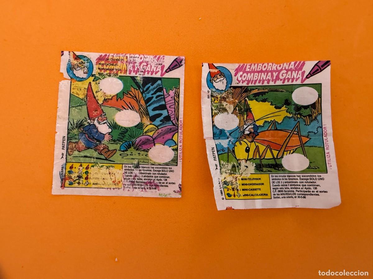Coleccionismo cromos antiguos: 2 cromos chicle David el Gnomo Emborrona Gana - Dunkin General de Confiter&iacute;a