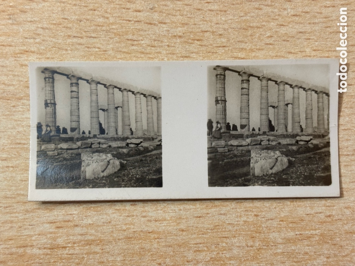 Colecionismo Cromos antigos: # 128 Cabo Sunion Grecia Cromo Estereosc&oacute;pico Galletas y Chocolates Solsona y Rius 1933