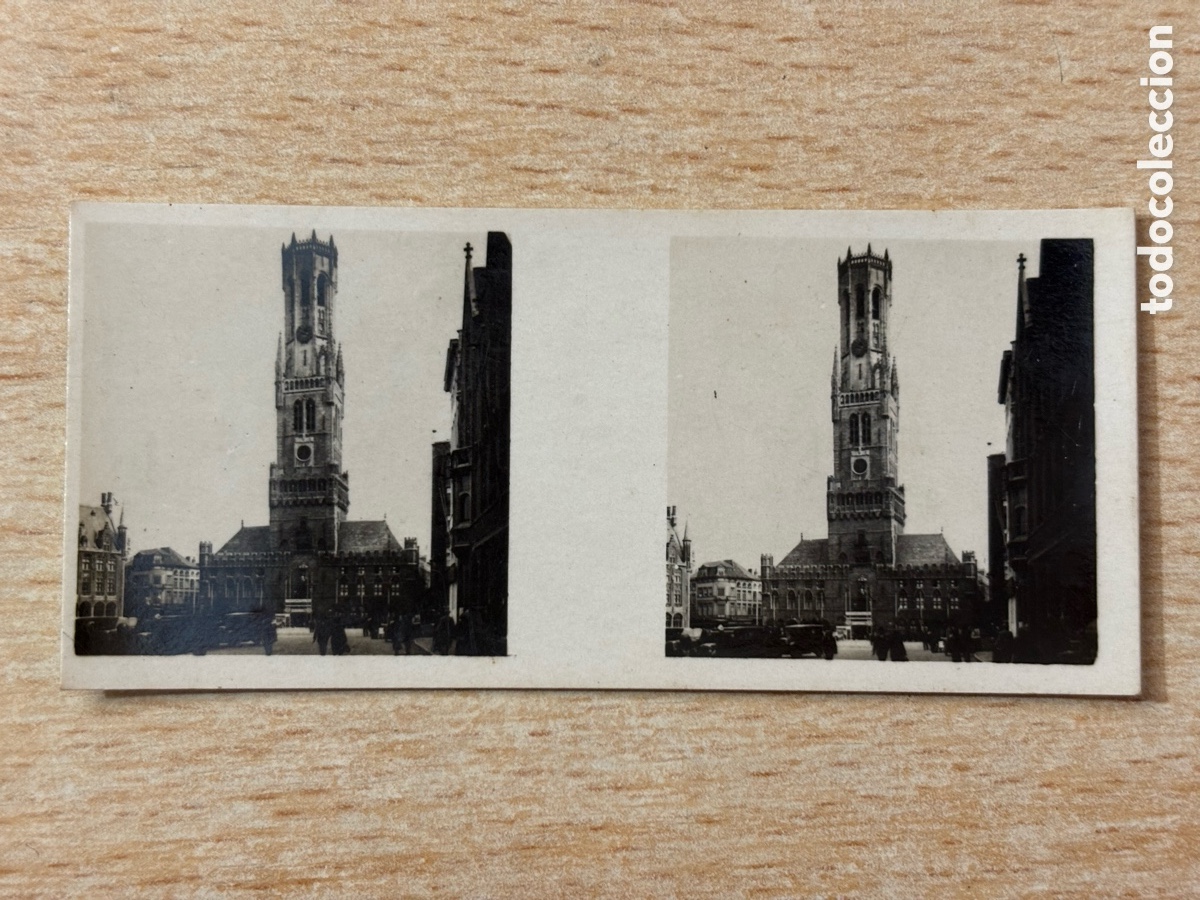 Collectionnisme Cartes &agrave; collectionner anciennes: # 57 Bruges B&eacute;lgica Cromo Estereosc&oacute;pico Galletas y Chocolates Solsona y Rius 1933