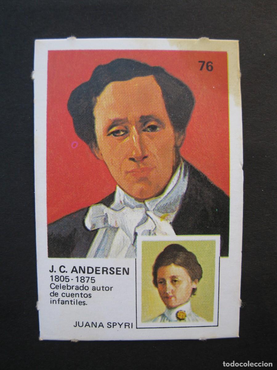 Collectionnisme Cartes &agrave; collectionner anciennes: PAREJAS FAMOSAS - CROMO N&ordm; 76 - J.C. ANDERSEN - ORTIZ - NUNCA PEGADO.