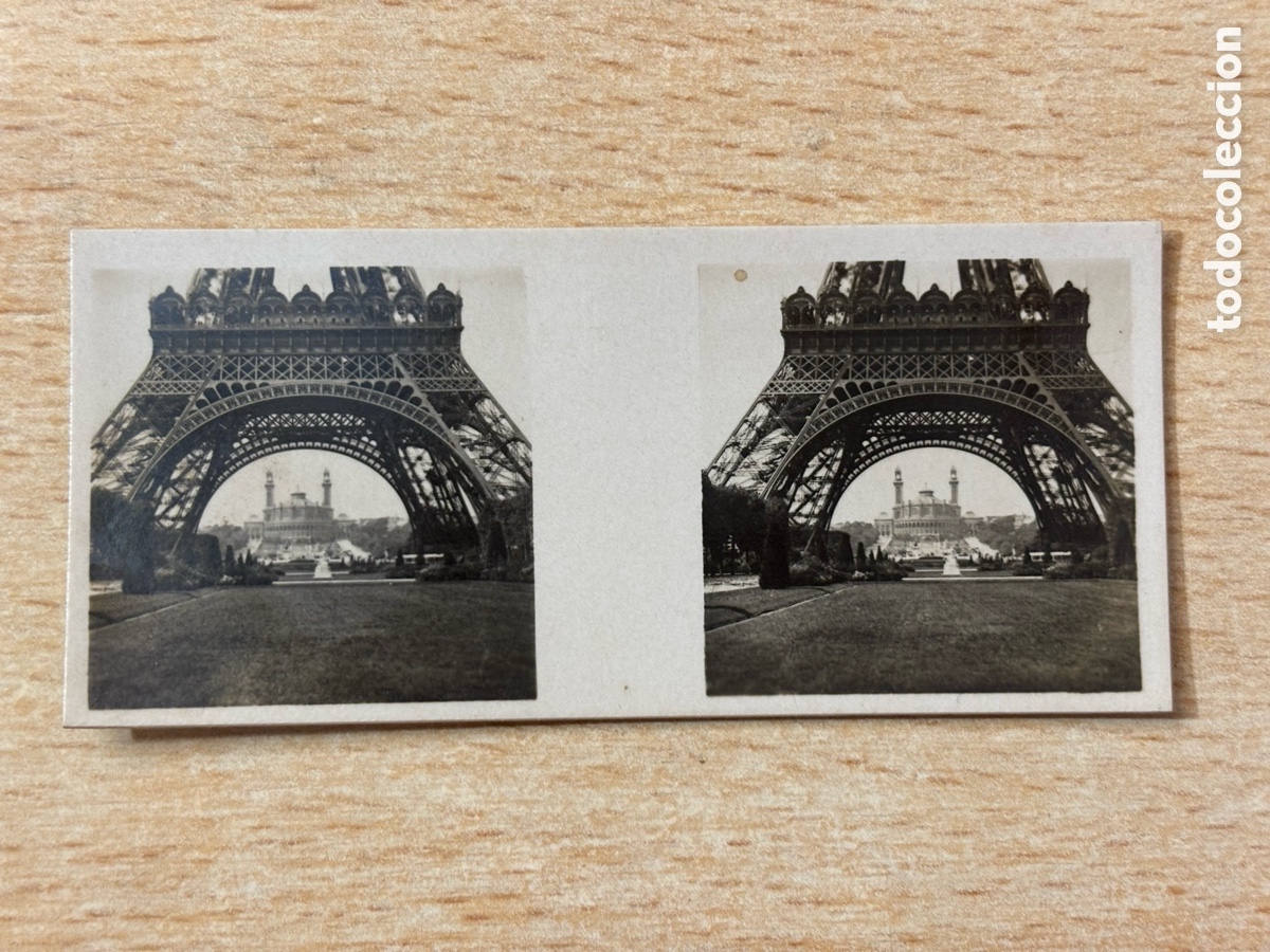 Sammeln alte Sammelbilder: # 111 Torre Eiffel Francia Cromo Estereosc&oacute;pico Galletas y Chocolates Solsona y Rius 1933