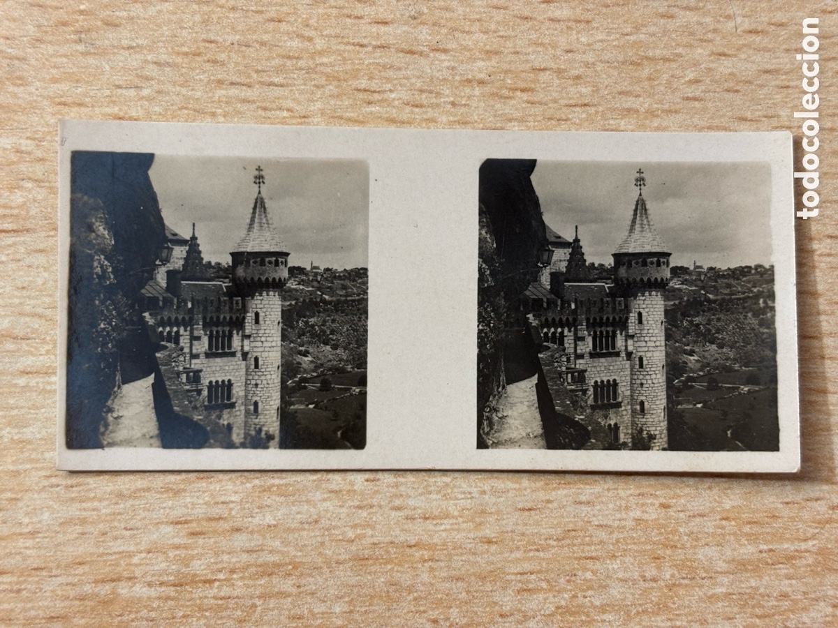 Sammeln alte Sammelbilder: # 115 Rocamadour Francia Cromo Estereosc&oacute;pico Galletas y Chocolates Solsona y Rius 1933