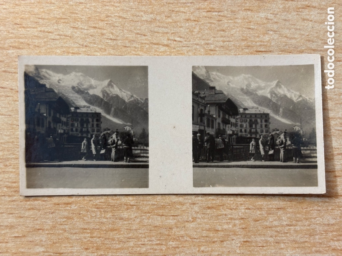 Sammeln alte Sammelbilder: # 116 Chamonix Francia Cromo Estereosc&oacute;pico Galletas y Chocolates Solsona y Rius 1933